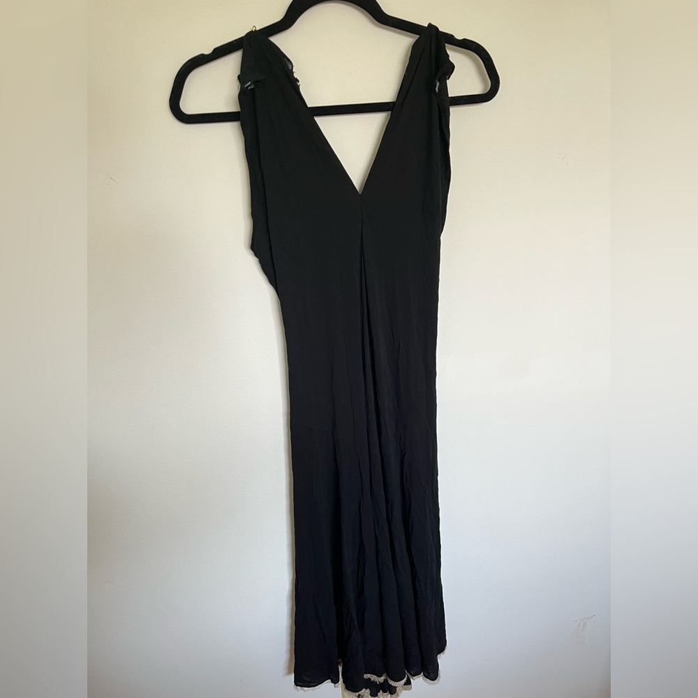 Roberto Cavalli Black Dress with Fringe Bottom S
